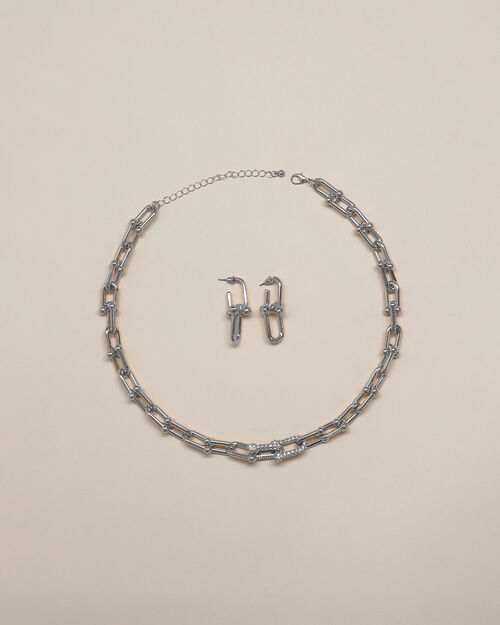 Set Collar Y Aretes Eslabones